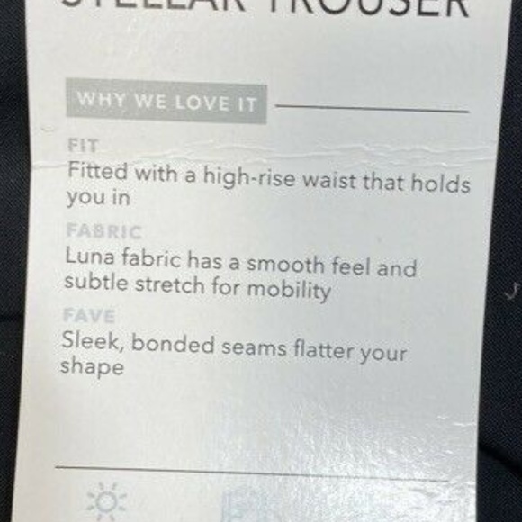 NWT- Athleta Stellar Trouser Pant Black Size 8, 6T - Picture 6 of 6